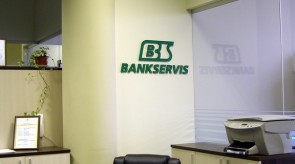 Bankservis 3D (tūrinė) iškaba biure