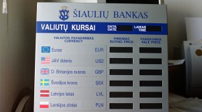 Šiaulių banko valiutų kainynas