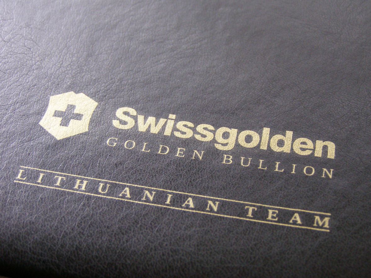 Šilkografinis logotipas ant kalendoriaus viršelio